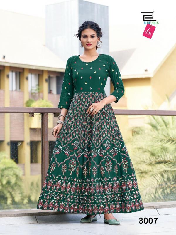 BH Festival Night 3 Long Rayon Designer Kurtis Edition